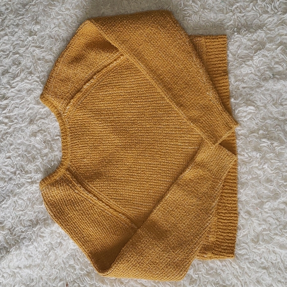 Free People De Soleil  Pullover  Deep V Neck Slouchy Long Sleeve Crop XS Sweater - Picture 8 of 9